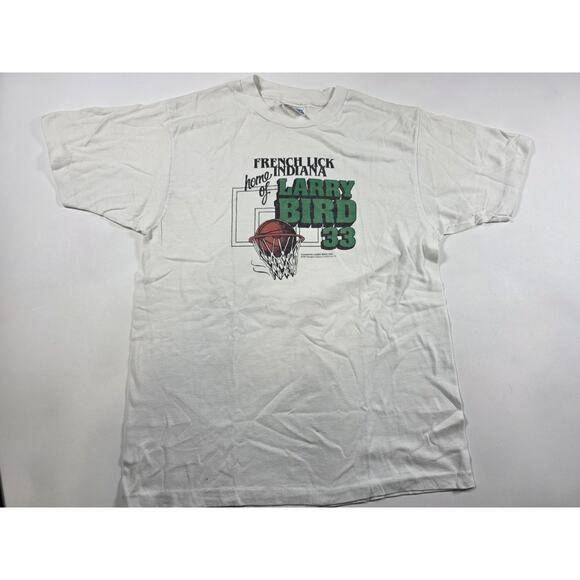 Larry Bird French Lick Indiana 1987 Hanes T-Shirt Lg - Picture 1 of 5